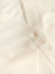 Ecru Supersoft V-Neck Cardigan With Pockets - Image 8 of 9