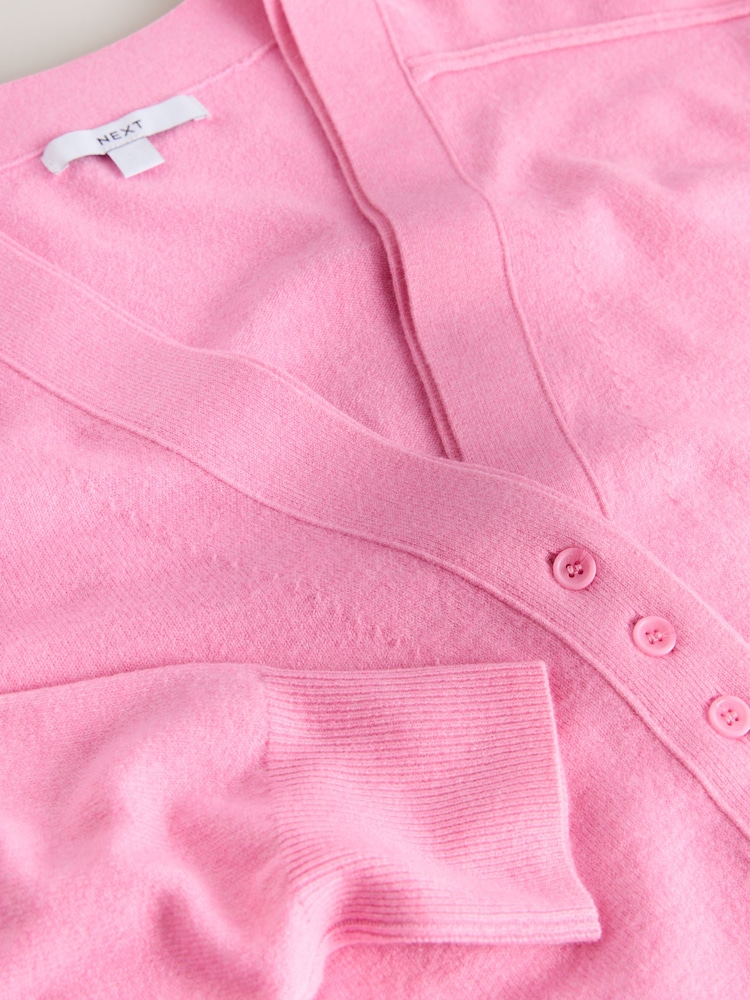 Rosa - Cardigan supermacio com V Neck e bolsos - Imagem 9 de 9 Rosa - Cardigan supermacio com V Neck e bolsos - Imagem 9 de 9