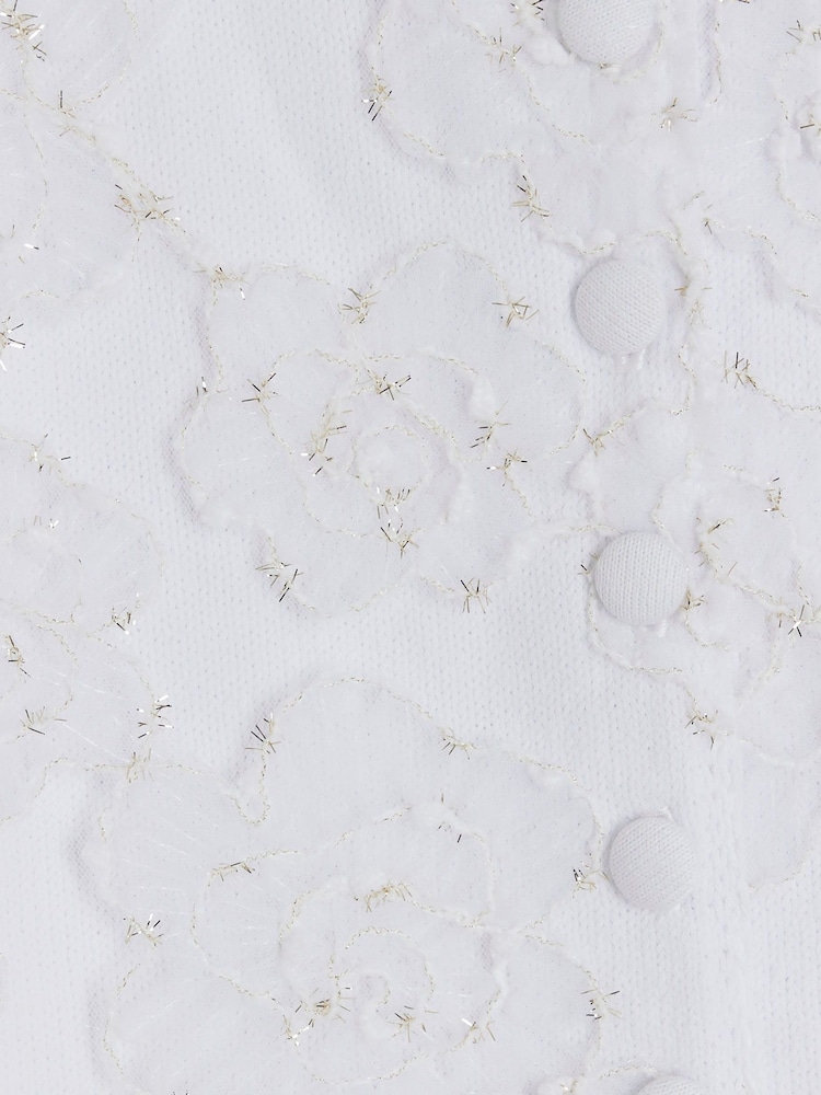 River Island White Short Sleeve Floral Print Cardigan - Image 6 of 6