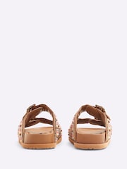 River Island Brown Embellished Footbed Sandals - Image 4 of 6