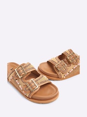 River Island Brown Embellished Footbed Sandals - Image 5 of 6