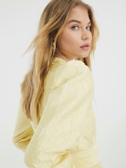 River Island Yellow Belted Jacquard Mini Dress - Image 3 of 6