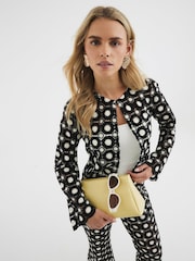River Island Black Petite Crochet Trophy Jacket - Image 3 of 4