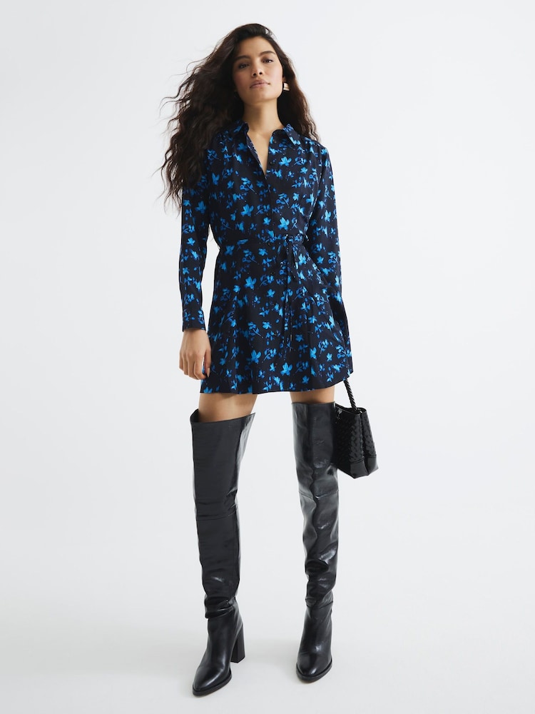 River Island Floral Print Mini Shirt Dress - Bild 2 von 6