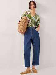 Monsoon Green Piper Floral Linen-Blend Top - Image 2 of 4