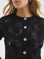 River Island Black Short Sleeve Cardigan - Image 4 of 4