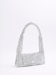 River Island Silver Beaded Clutch Bag - Image 3 of 5
