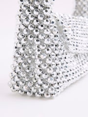 River Island Silver Beaded Clutch Bag - Image 5 of 5