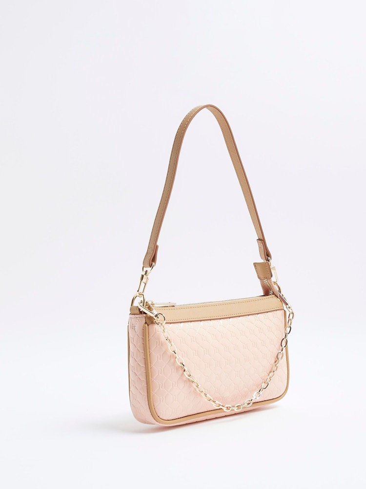 Розовый - River Island сумка через плечо с монограммой - Image 2 of 5