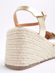 River Island Gold Woven Wedges Sandals - Image 5 of 6
