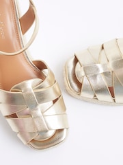 River Island Gold Woven Wedges Sandals - Image 6 of 6