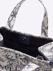River Island Blue Med Floral Print Jacquard Tote Bag - Image 5 of 5