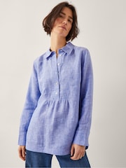 Monsoon Blue Lola 100% Linen Shirt - Image 1 of 4