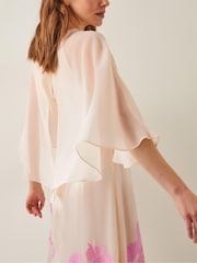 Monsoon Cream Natalie Embroidered Cape Midi Dress - Image 2 of 5