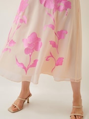 Monsoon Cream Natalie Embroidered Cape Midi Dress - Image 3 of 5