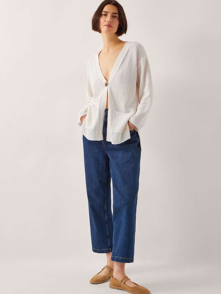 Monsoon Natural Clo Knit Single Button Cardigan - Image 5 of 5