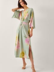 Monsoon Green Jane Floral Print Midi Dress - Image 1 of 4
