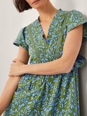 Monsoon Green Bryony Print Jersey Midi Dress - Image 4 of 4