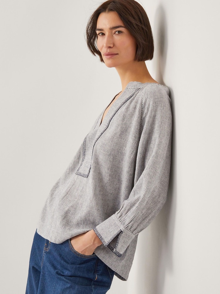 Monsoon Blue Frida Stripe Blend Top - Image 1 of 4