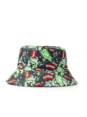 Vanilla Underground Green Kids Minecraft Multicoloured Bucket Hat - Image 2 of 6