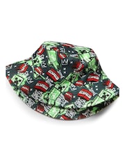 Vanilla Underground Green Kids Minecraft Multicoloured Bucket Hat - Image 5 of 6