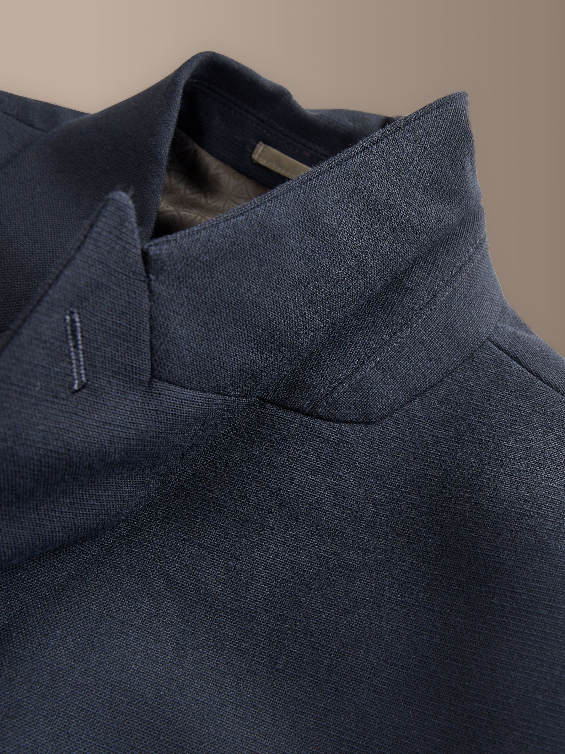 Buy Navy Blue Regular Fit Signature Leomaster Wool Rich Double
