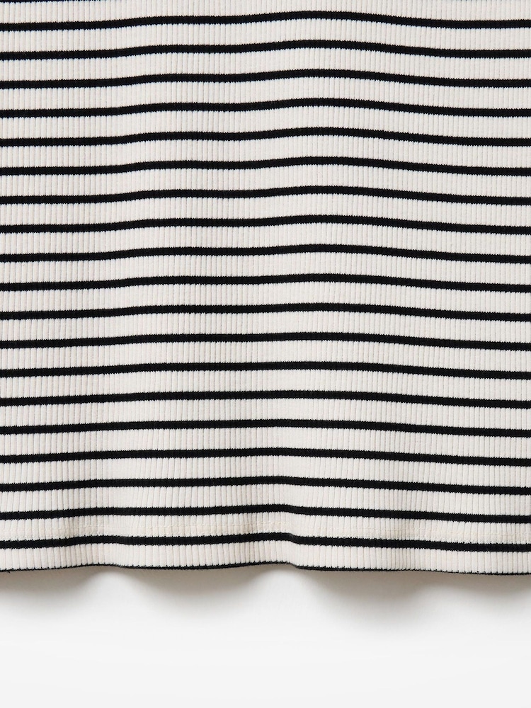 Oliver Bonas Black Striped Ribbed Vest Top - Image 3 of 3 Oliver Bonas Black Striped Ribbed Vest Top - Image 3 of 3