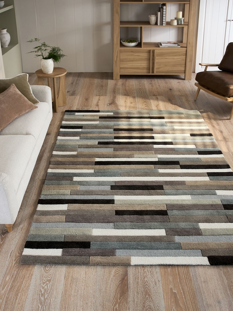 Greige Rio Broken Stripes Rug - Image 1 of 5