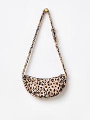 Oliver Bonas Brown Becky Leopard Print Quilted Belt 100% Cotton Bag - Image 2 of 7