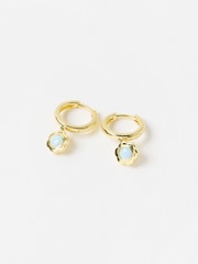 Oliver Bonas Blue Dahlia Opalite Flower Drop Earrings - Image 1 of 3