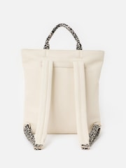 Oliver Bonas Cream Jackie Leopard Print Strap Backpack - Image 3 of 7