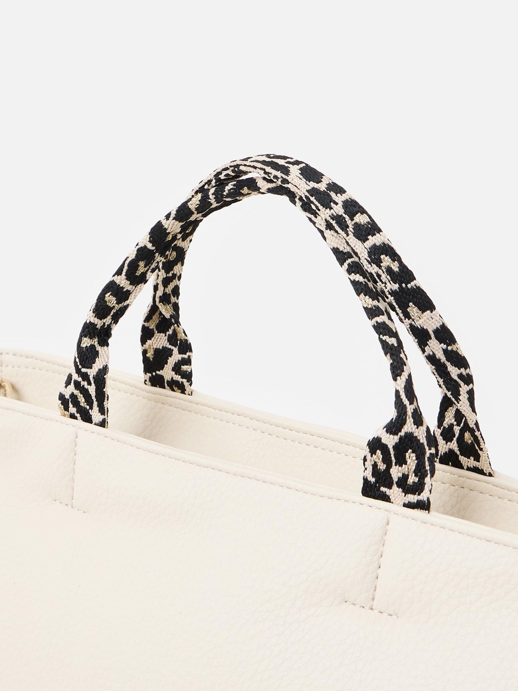 Buy Oliver Bonas Cream Jackie Leopard Print Strap Backpack from