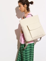 Oliver Bonas Cream Jackie Leopard Print Strap Backpack - Image 7 of 7