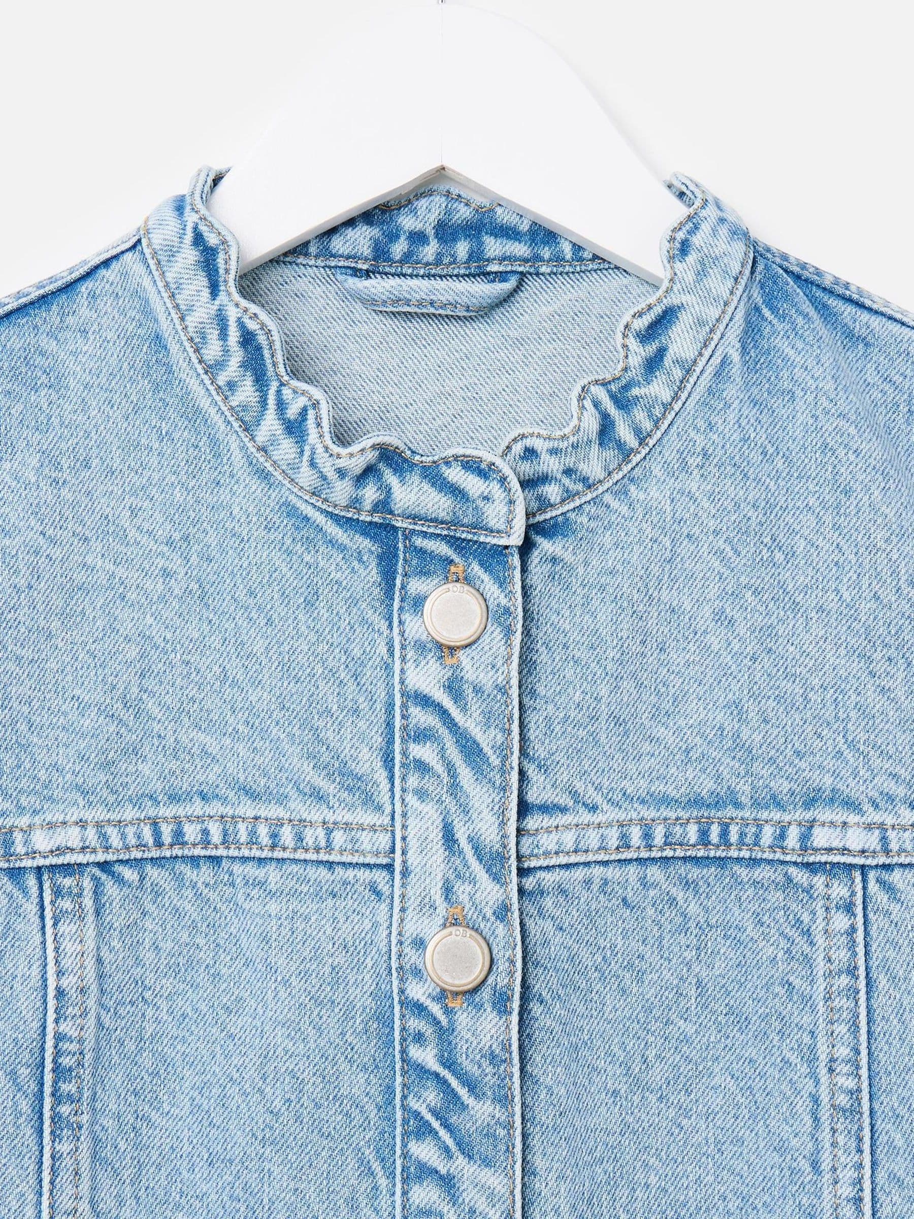 Buy Oliver Bonas Blue Scalloped Denim 100% Cotton Waistcoat from