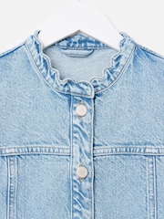 Oliver Bonas Blue Scalloped Denim 100% Cotton Waistcoat - Image 5 of 7