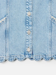 Oliver Bonas Blue Scalloped Denim 100% Cotton Waistcoat - Image 7 of 7