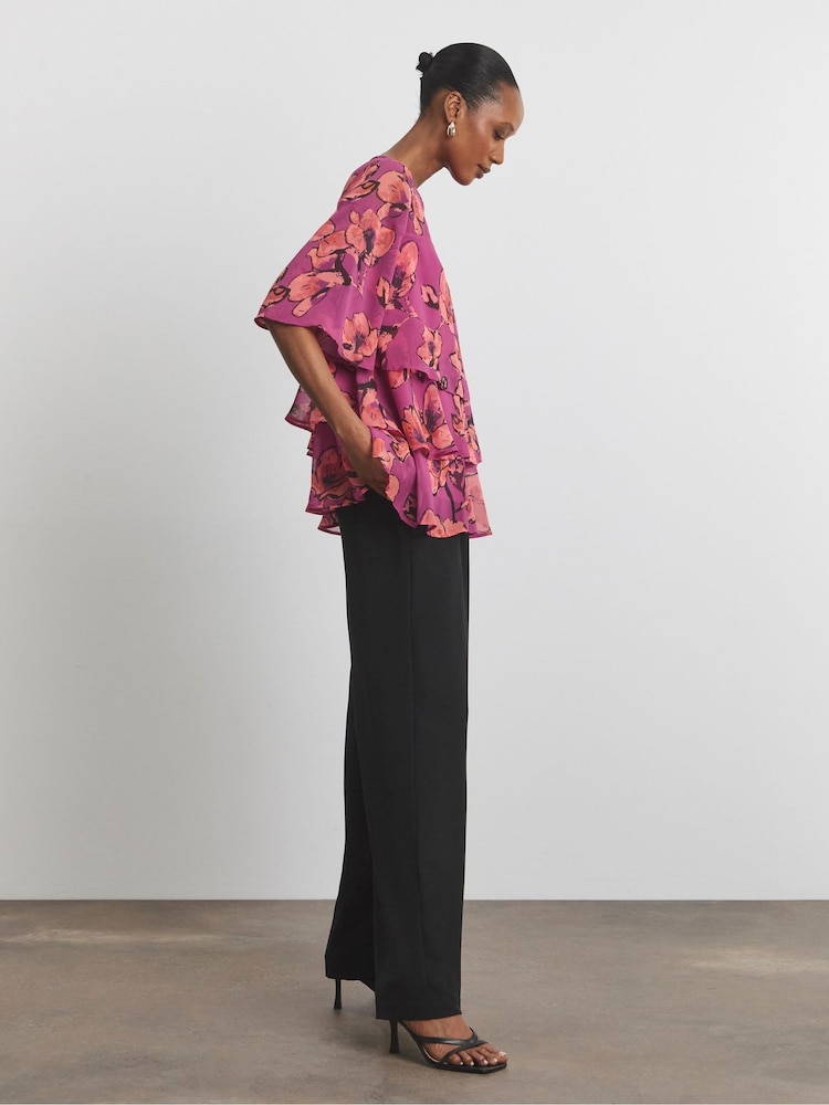 Joanna Hope Pink Tiered Ruffle Blouse - Image 2 of 4