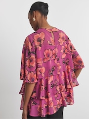 Joanna Hope Pink Tiered Ruffle Blouse - Image 4 of 4