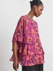 Joanna Hope Pink Tiered Ruffle Blouse - Image 4 of 4