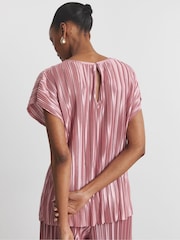 Joanna Hope Grey Plisse Top - Image 2 of 5