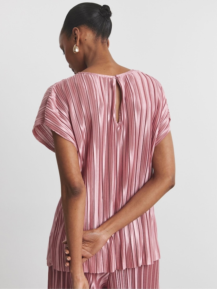 Joanna Hope Grey Plisse Top - Image 2 of 5