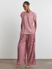 Joanna Hope Grey Plisse Top - Image 4 of 5