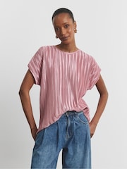 Joanna Hope Grey Plisse Top - Image 5 of 5