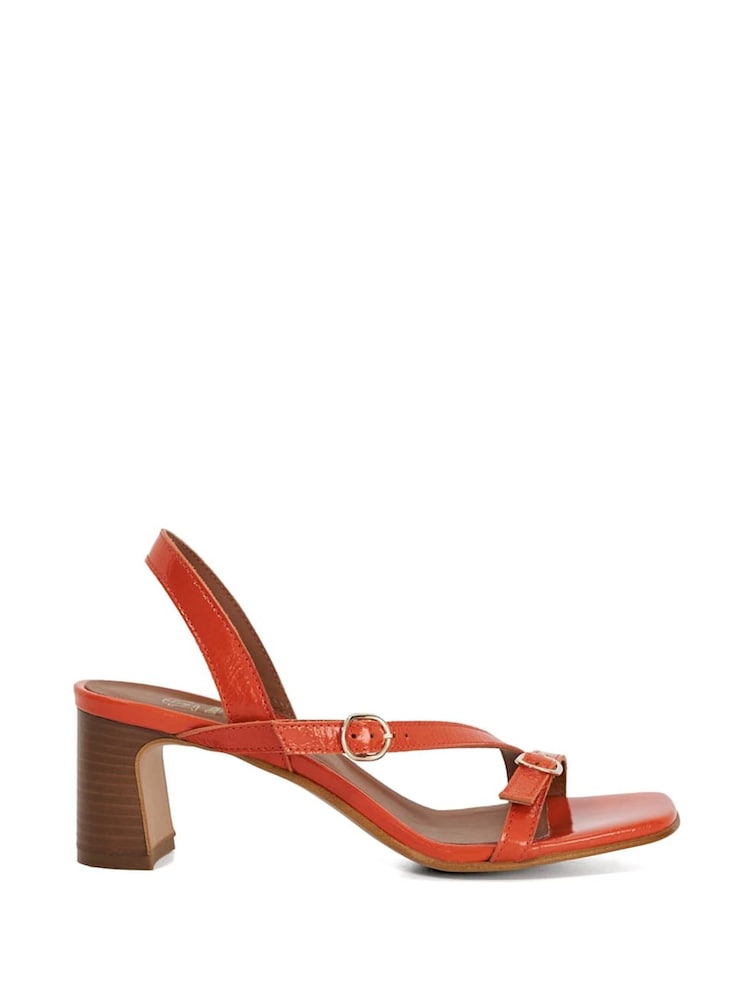 Dune London Orange Jia Strappy Mid Heel Sandals - Image 1 of 5