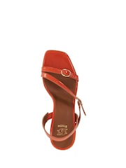 Dune London Orange Jia Strappy Mid Heel Sandals - Image 4 of 5