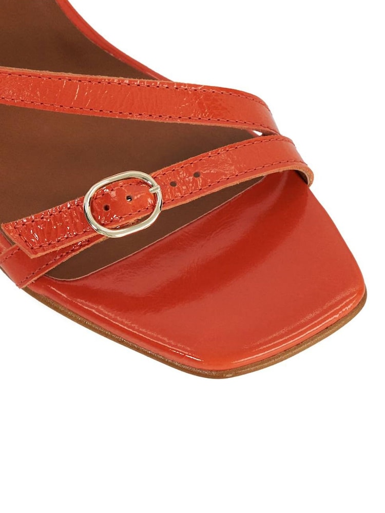Dune London Orange Jia Strappy Mid Heel Sandals - Image 5 of 5