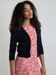 Weird Fish Blue Limon Outfitter Slub Lightweight Cardigan - Image 1 of 5