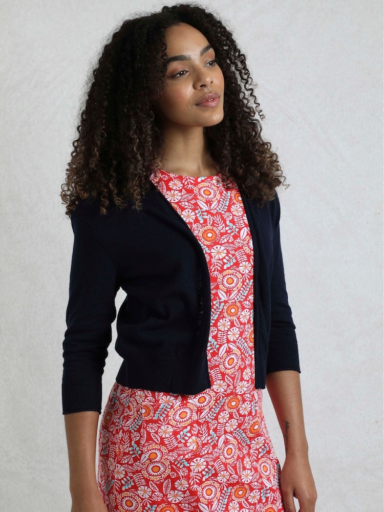 Weird Fish Blue Limon Outfitter Slub Lightweight Cardigan - Image 1 of 5
