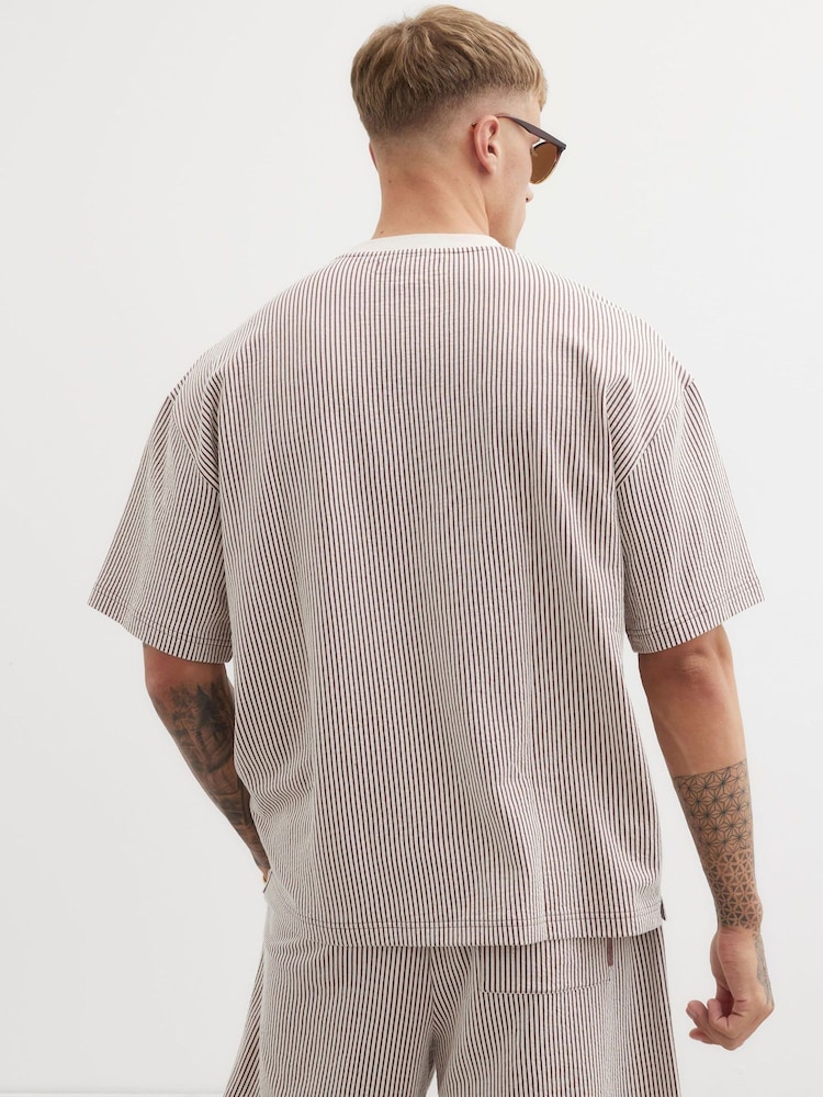 River Island Pink Seersucker Boxy T-Shirt - Image 2 of 4