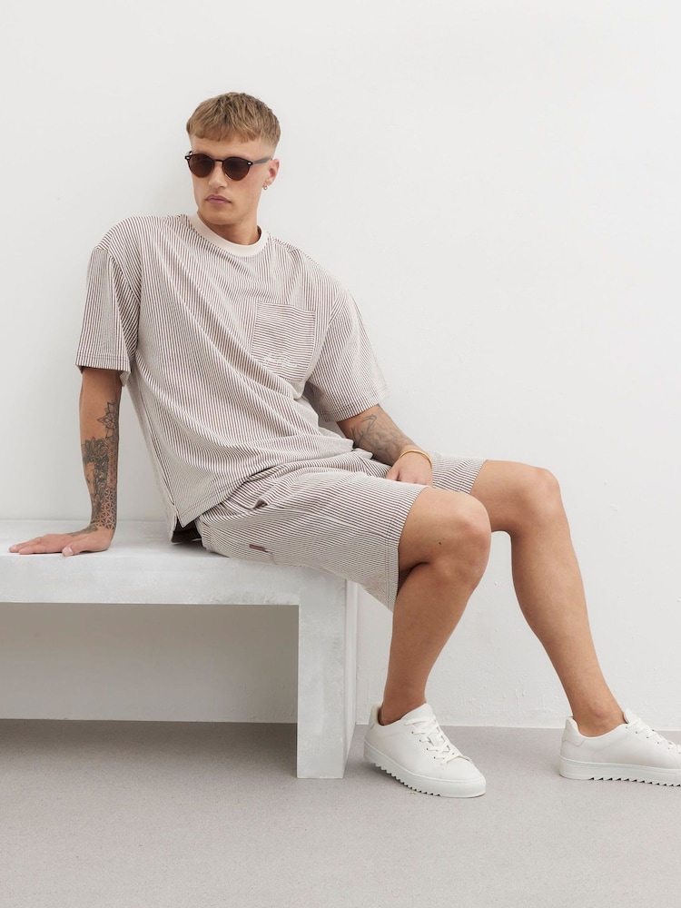 River Island Pink Seersucker Boxy T-Shirt - Image 4 of 4
